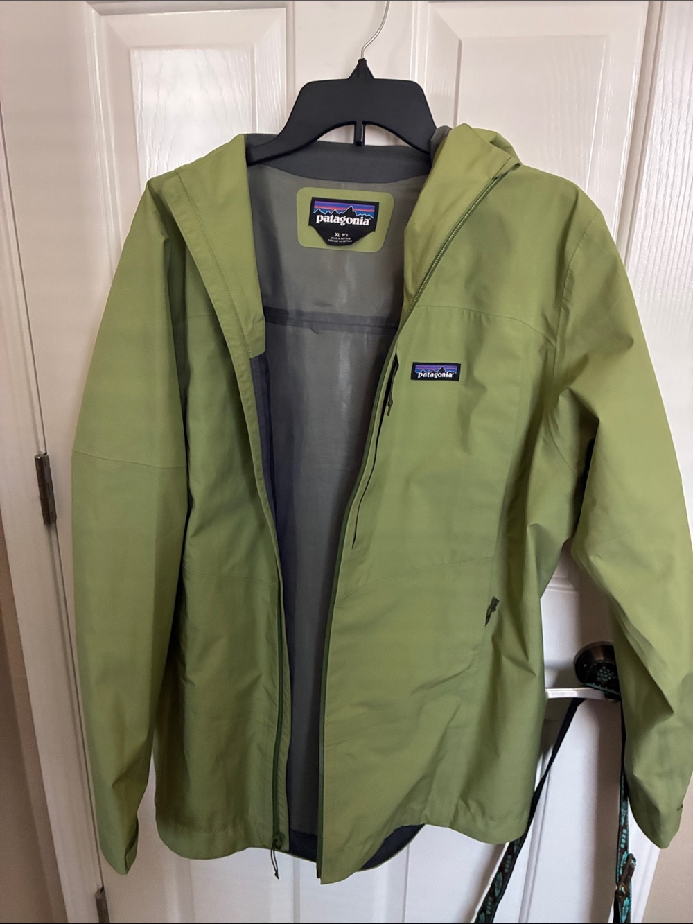 Patagonia Olive Green Hooded Rain Jacket